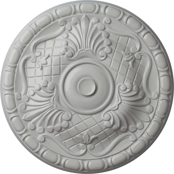 Ekena Millwork Amelia Ceiling Medallion (Fits Canopies up to 4 1/8"), Hand-Painted Frost, 15 3/4"OD x 5/8"P CM16AMFRF - main